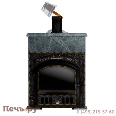 Премиальная банная печь НМК Сибирь-25 (дверка 545х545) в облицовке Оптима талькомагнезит фото 3