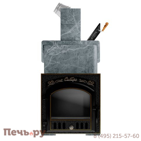 Премиальная банная печь НМК Сибирь-25 ЗК (дверка 545х545) в облицовке Президент фото 6