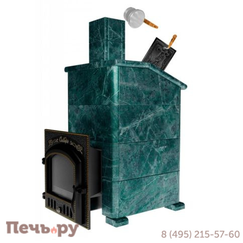 Премиальная банная печь НМК Сибирь-40 ЗК (дверка 545х545) в облицовке Президент фото 2