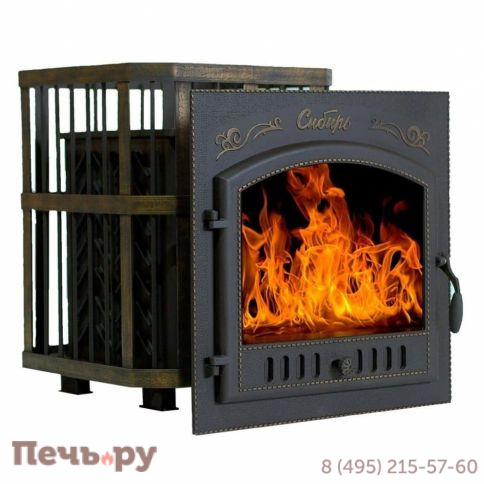 Премиальная чугунная банная печь НМК Сибирь-25 (дверка 700х700) фото