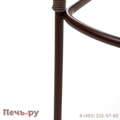 "Марсель" стул барный плетеный из роупа, каркас из стали коричневый (RAL8016) муар, роуп коричневый круглый, ткань темно-серая 027 фото 8