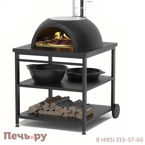 Садовая чугунная печь Везувий Legenda Garden (с основанием из немецкого шамота) фото