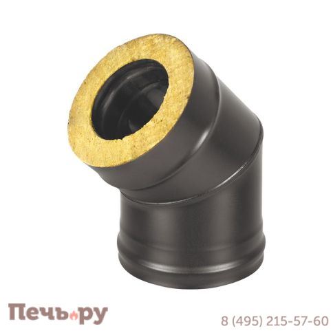 Сэндвич-колено Везувий Black (AISI 430/0,5мм + Оц.) 45* 2 секции фото