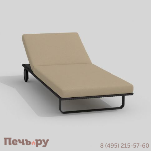 Шезлонг COSTA на колесах бежевый - каркас карбон фото 5