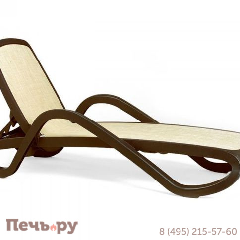 Шезлонг Gardeck Nardi Alfa с подлокотниками, бежевый-кофе фото