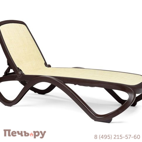 Шезлонг Gardeck Nardi Omega без подлокотников, кофейно-бежевый фото