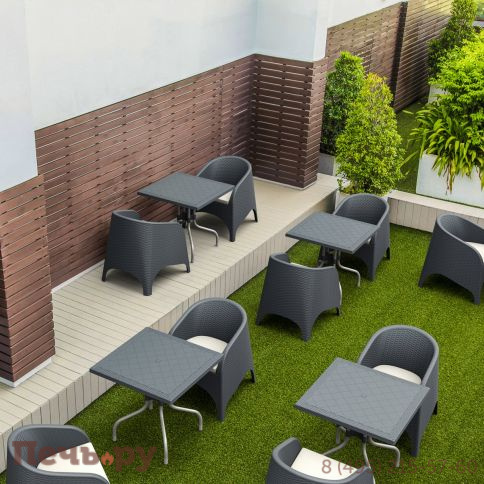 Стол пластиковый плетеный Siesta Contract Forza Rattan 80 фото 5