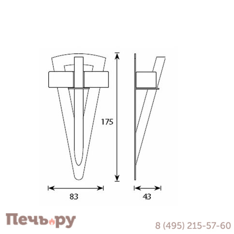 Светильник для паровой Cariitti TL-100 Факел без светодиода фото 3