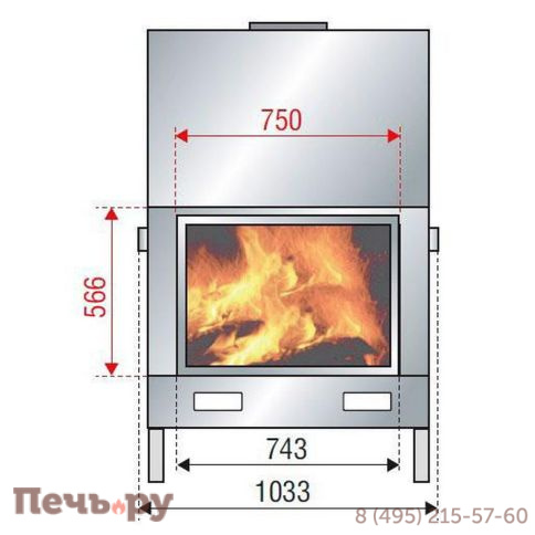 Топка каминная Axis F 1000 simple face фото 4