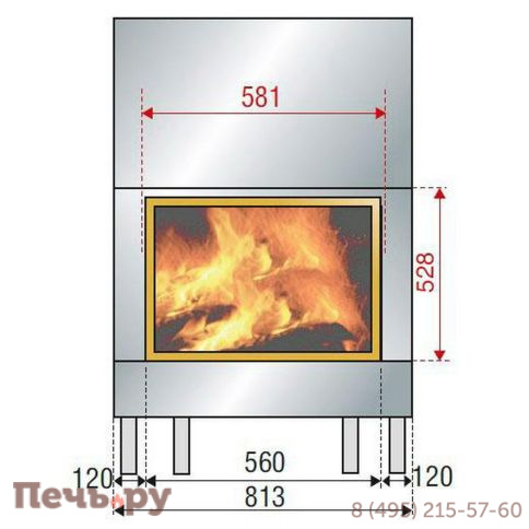 Топка каминная Axis F 800 simple face фото 3