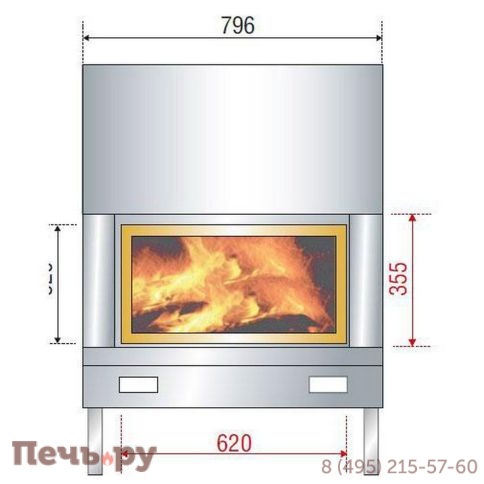 Топка каминная Axis H 800 simple face фото 3