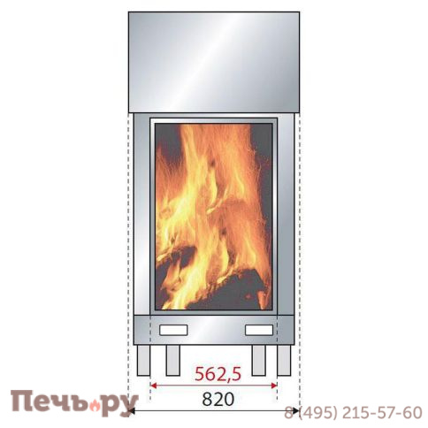 Топка каминная Axis Zénith 800 simple face WS Black BN2 фото 3