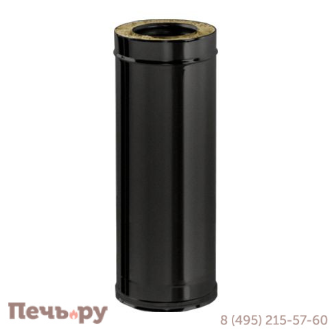 Труба L1000 с изоляцией Вулкан VBR50 150/250 мм (AISI 321 0.5мм + AISI 439 0.5мм) черная фото