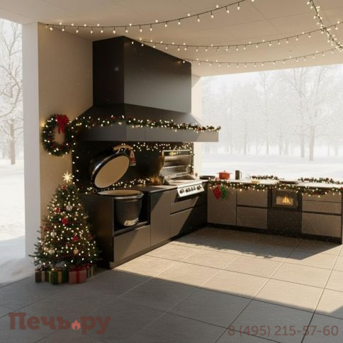 Уличная гриль кухня Астов по индивидуальному проекту фото