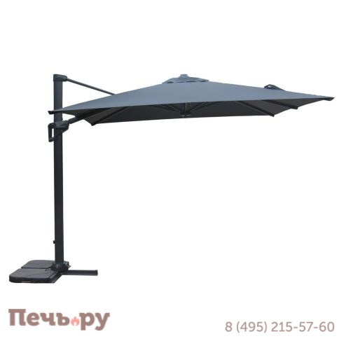 Зонт уличный 4SIS Римини 3х4м на боковой алюминиевой опоре, тент бежевый фото