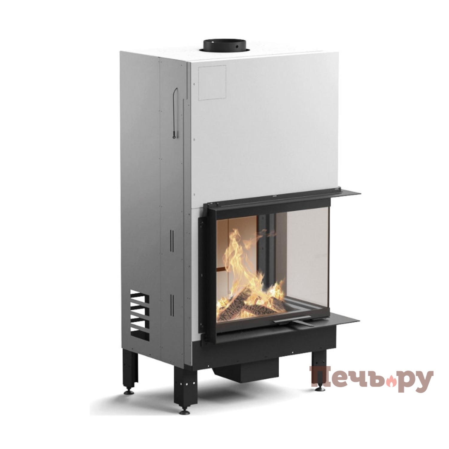 Каминная топка MCZ Plasma 75 угловое стекло видео