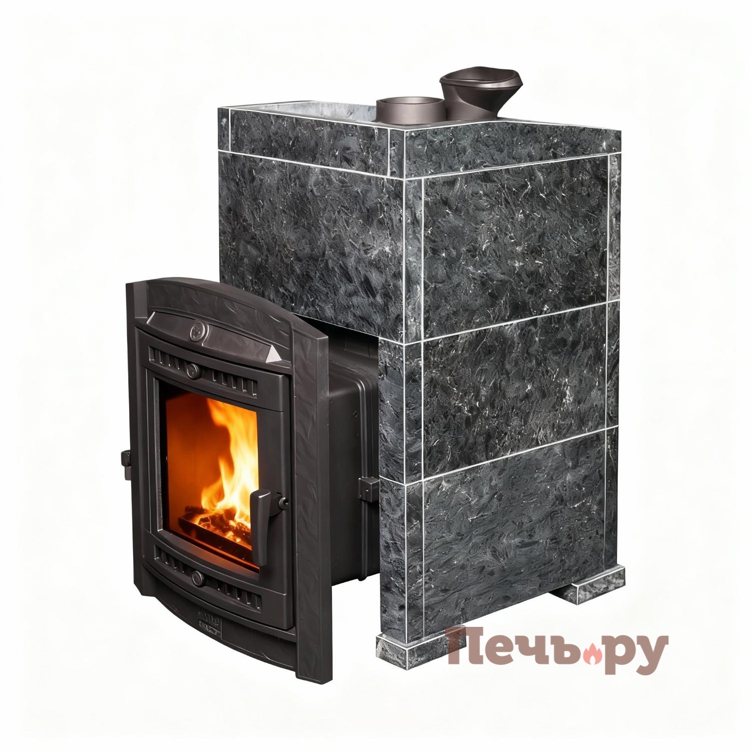 Печь банная Прометалл Атмосфера XL в облицовке Пироксенит видео