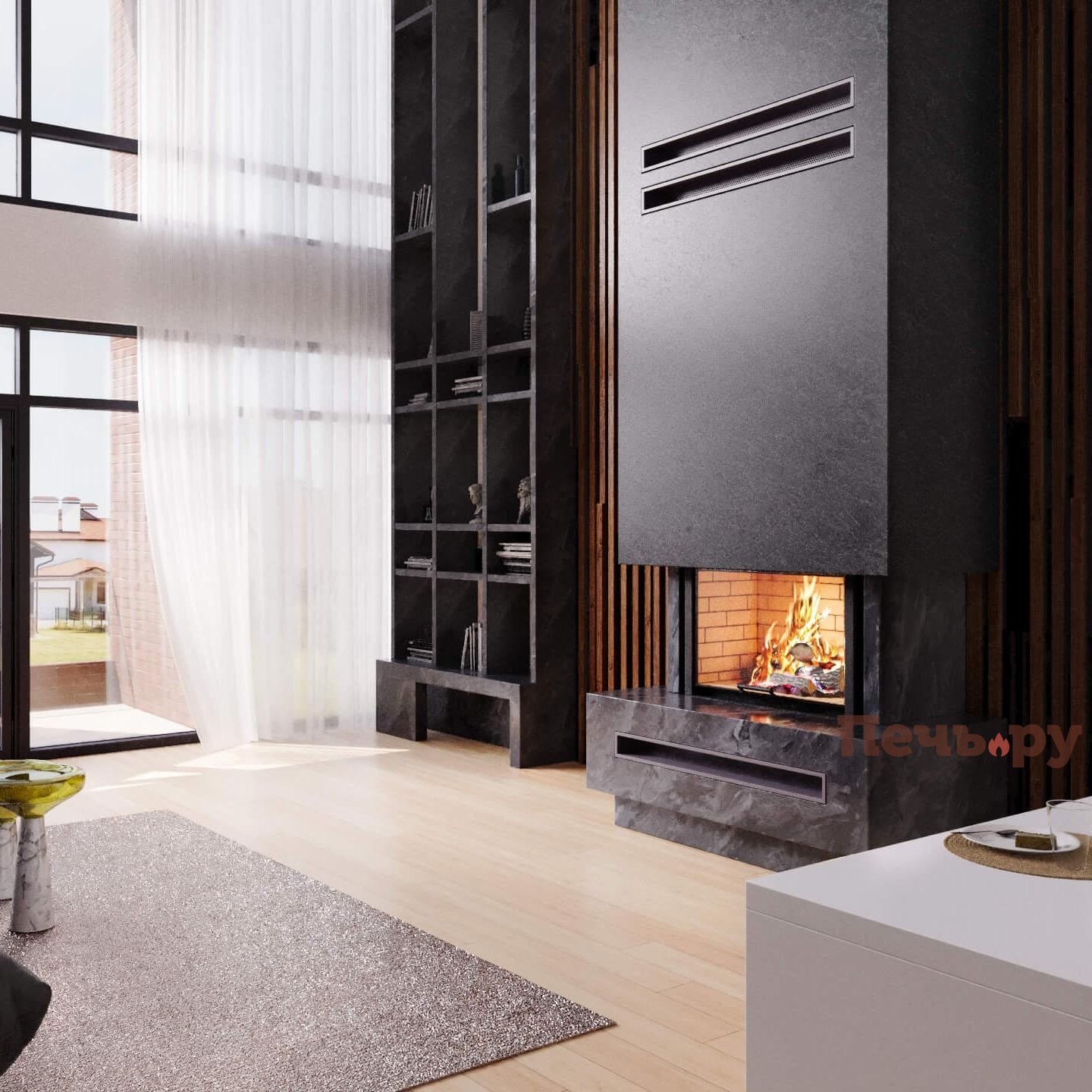 Каминная топка Астов ПС 8057 видео