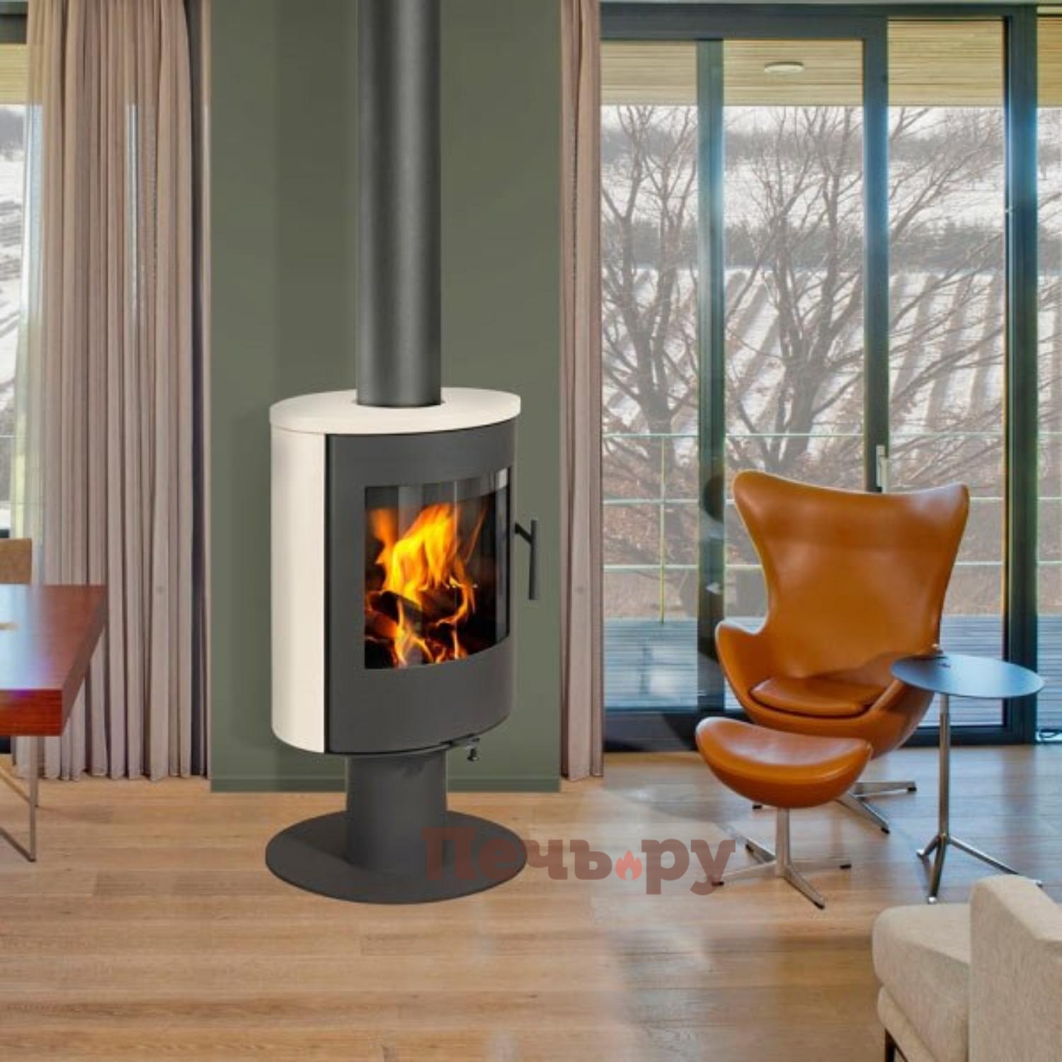 Печь камин Romotop Evora T 01 керамика видео