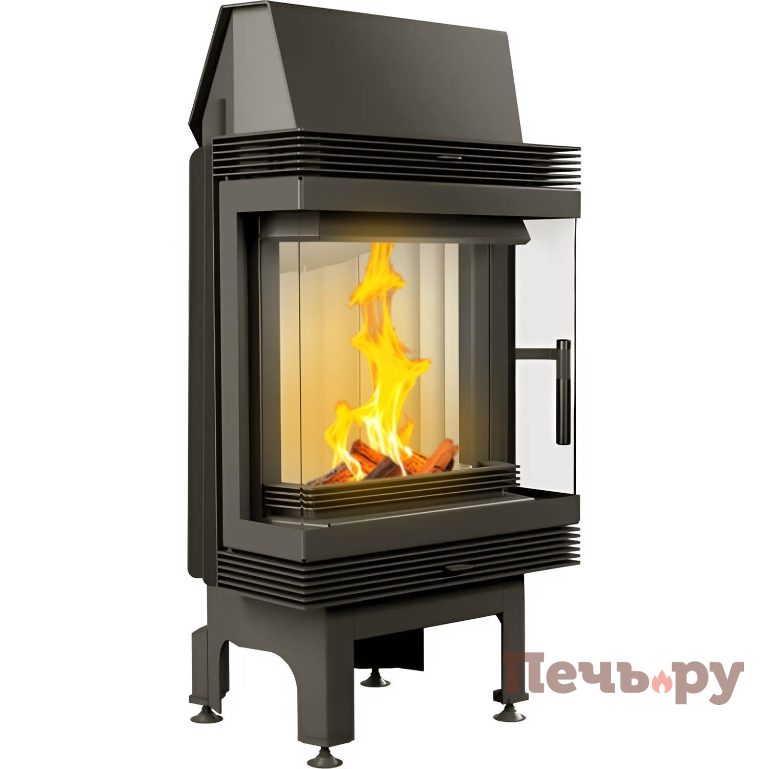 Каминная топка Kratki Blanka/LP/BS (угловое стекло слева-справа) видео