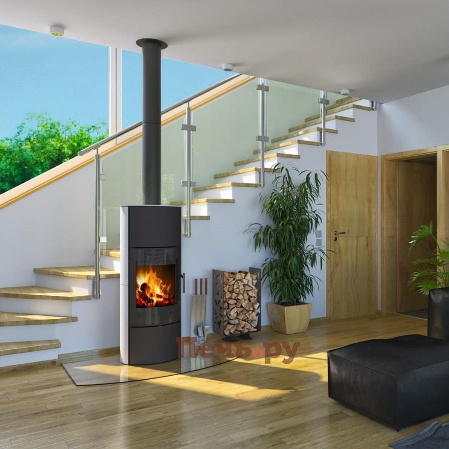 Печь камин Romotop Laredo Akum керамика видео