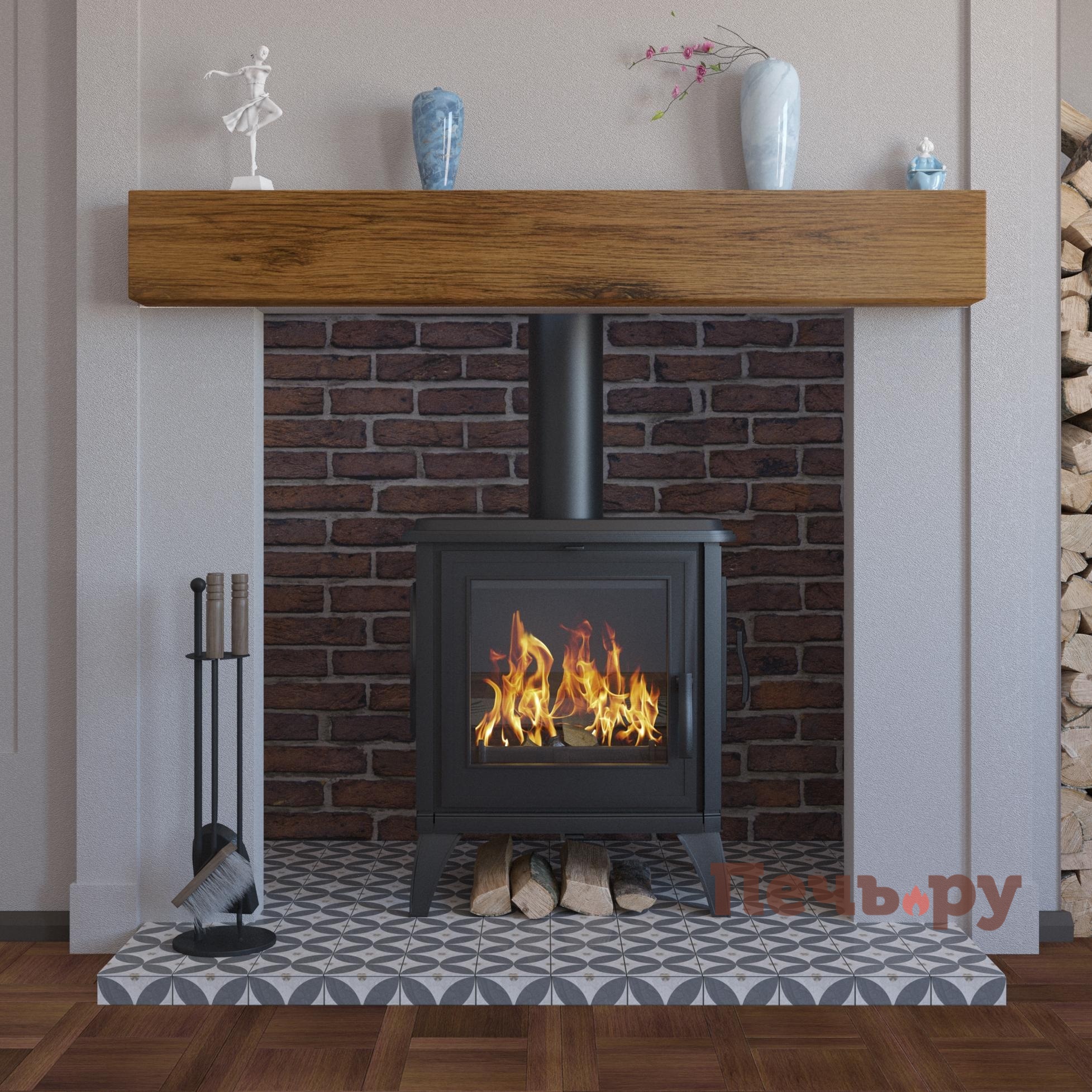 Печь-камин Везувий Everest S10 видео