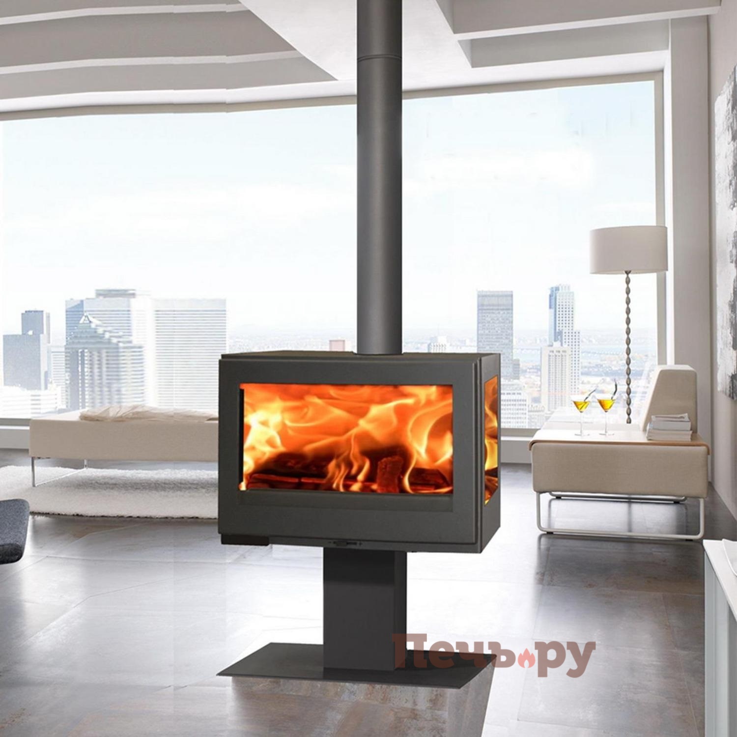 Печь камин Panadero Harmonie Trivision видео