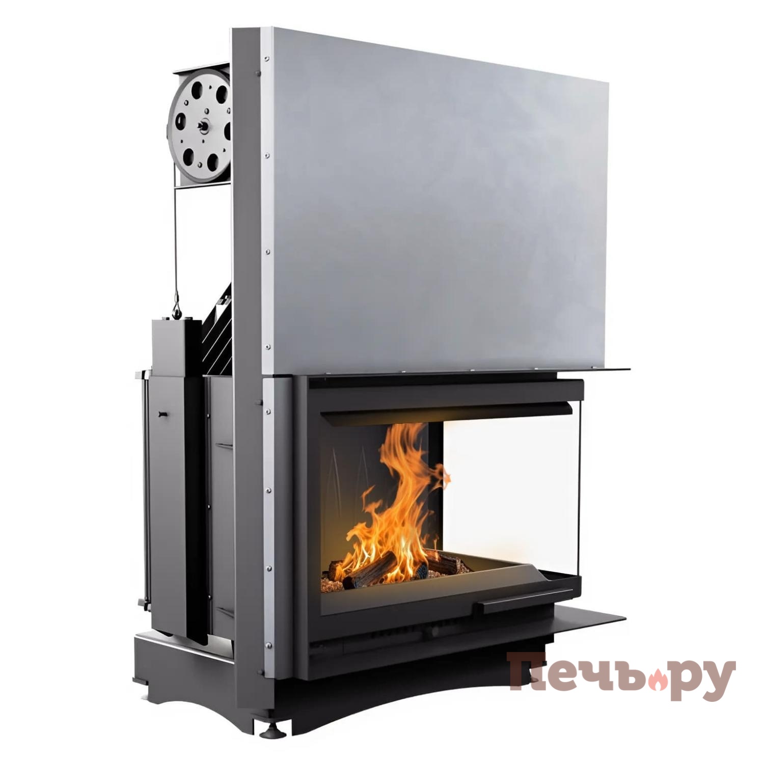 Каминная топка Kratki Oliwia/P/BS/G (угловое стекло справа,гильотина) видео