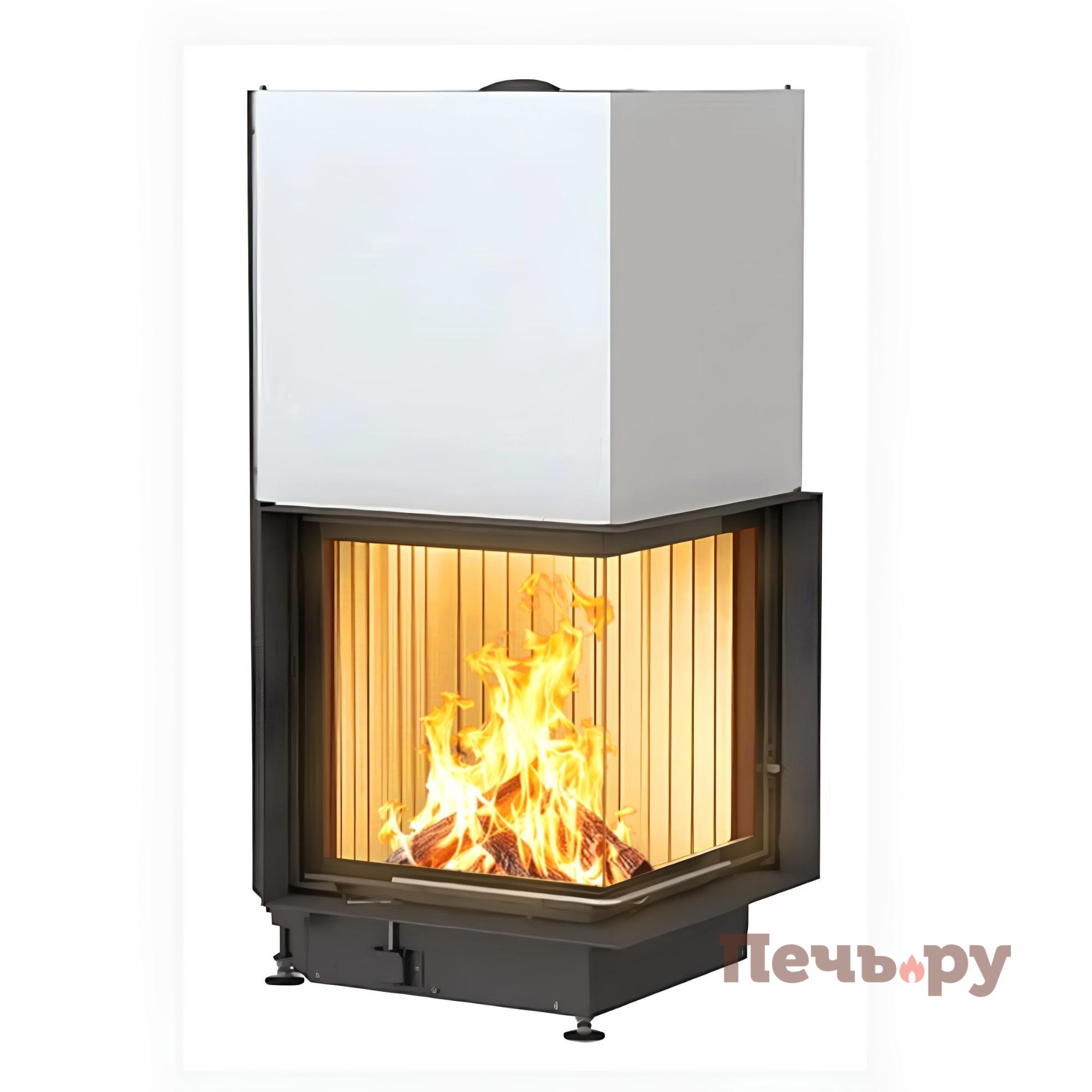 Каминная топка Brunner Eck-Kamin 57/52/52 с подъемом (стекло - угловое) видео