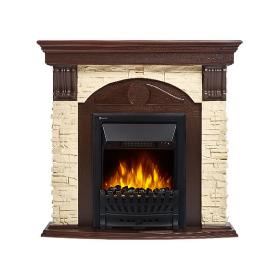 Портал Firelight Torre Classic U (угловой) камень слоновая кость, шпон темный дуб фото