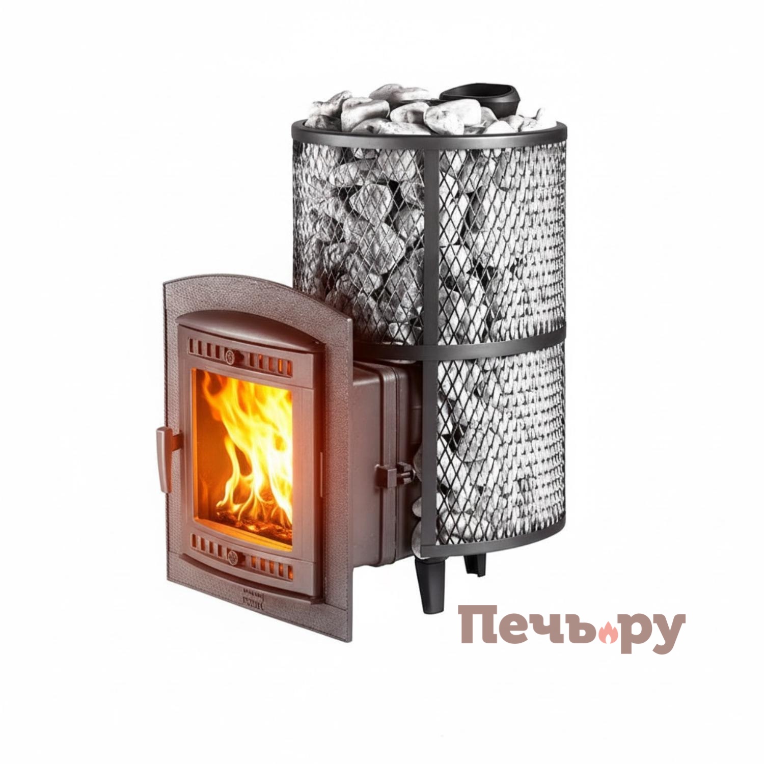 Банная печь Прометалл Атмосфера XL с сеткой нержавейкой видео
