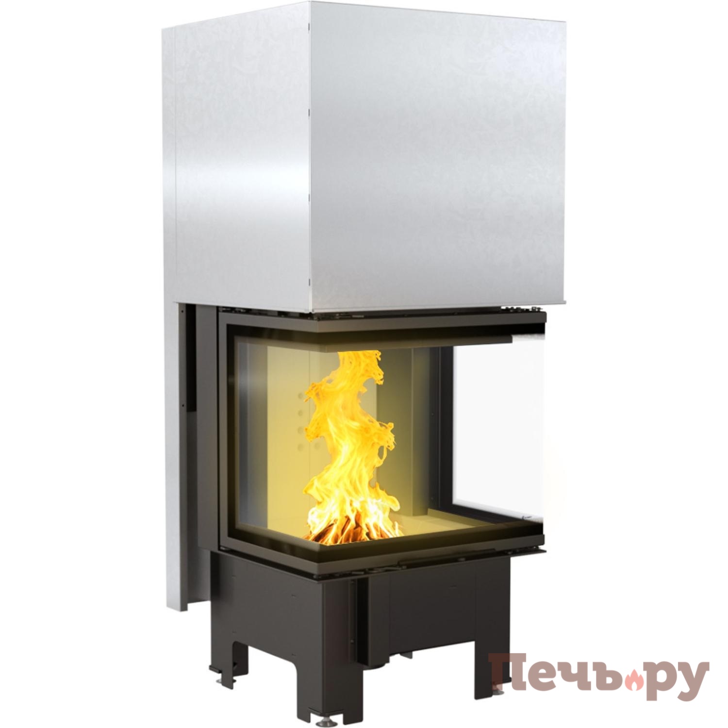 Каминная топка Kratki Pro NBC 9, П-образное стекло гильотина видео