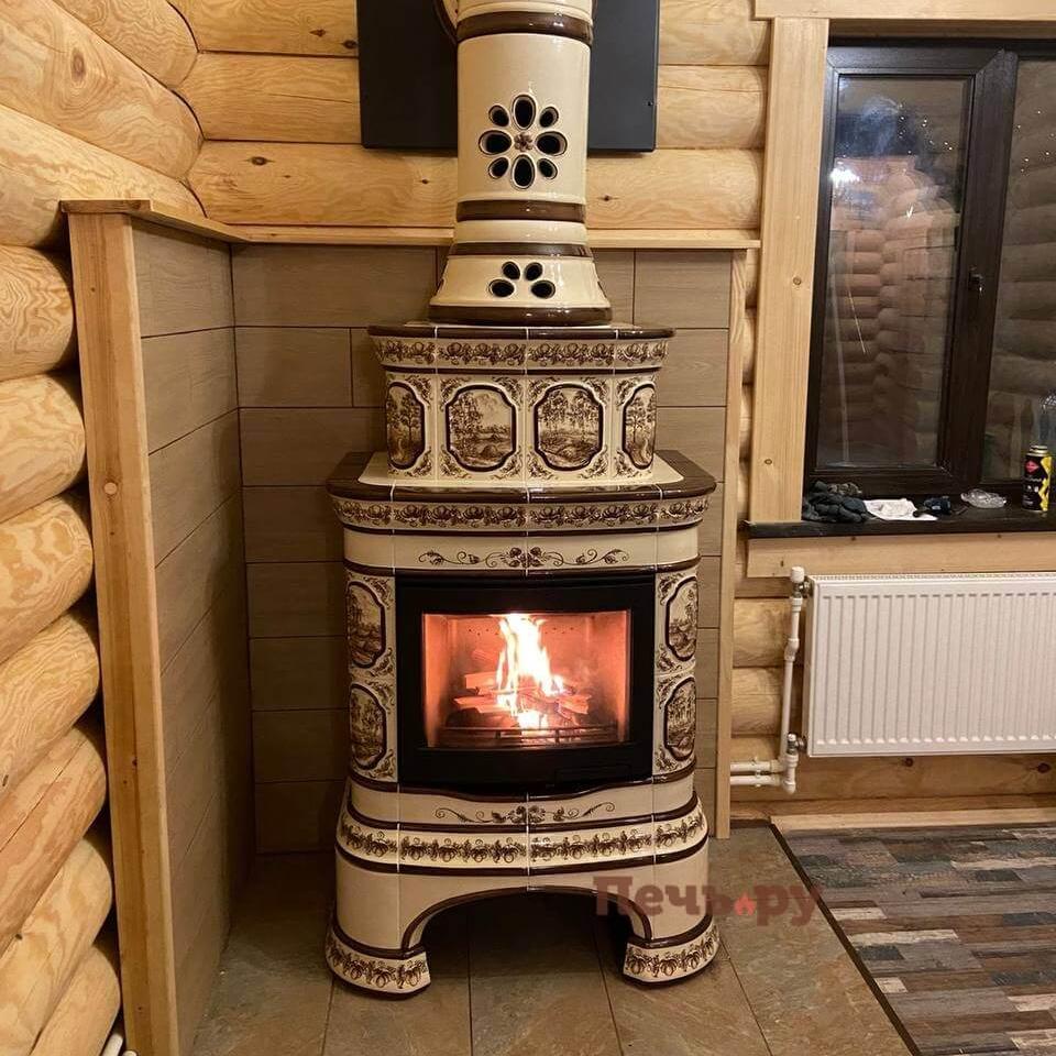 Готовый камин КимрПечь Сконе пристенный-двухъярусный видео