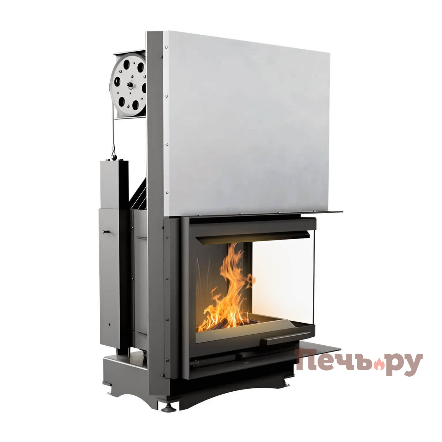 Каминная топка Kratki Maja/P/BS/G (угловое стекло справа,гильотина) видео