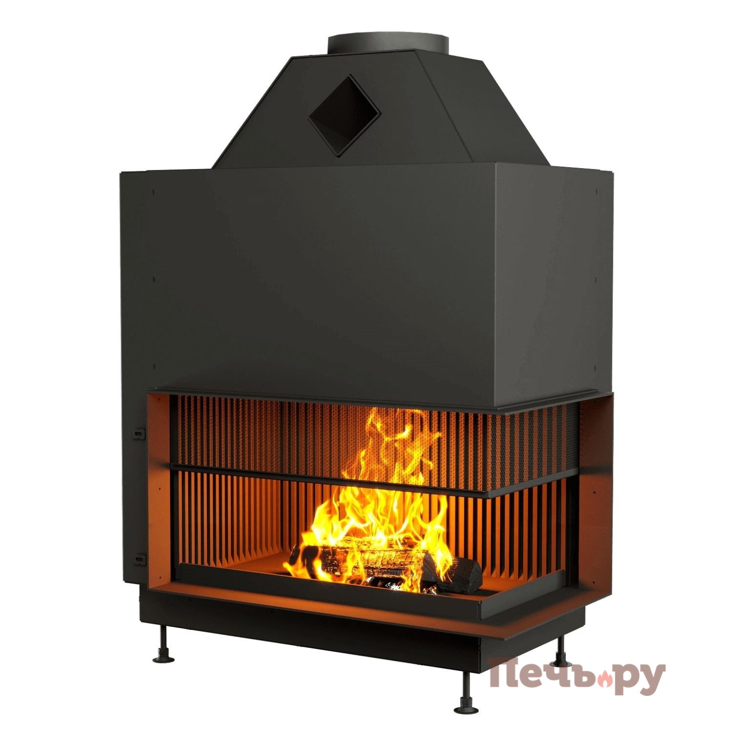 Каминная топка Астов с сеткой О2С 90/50 L/R видео