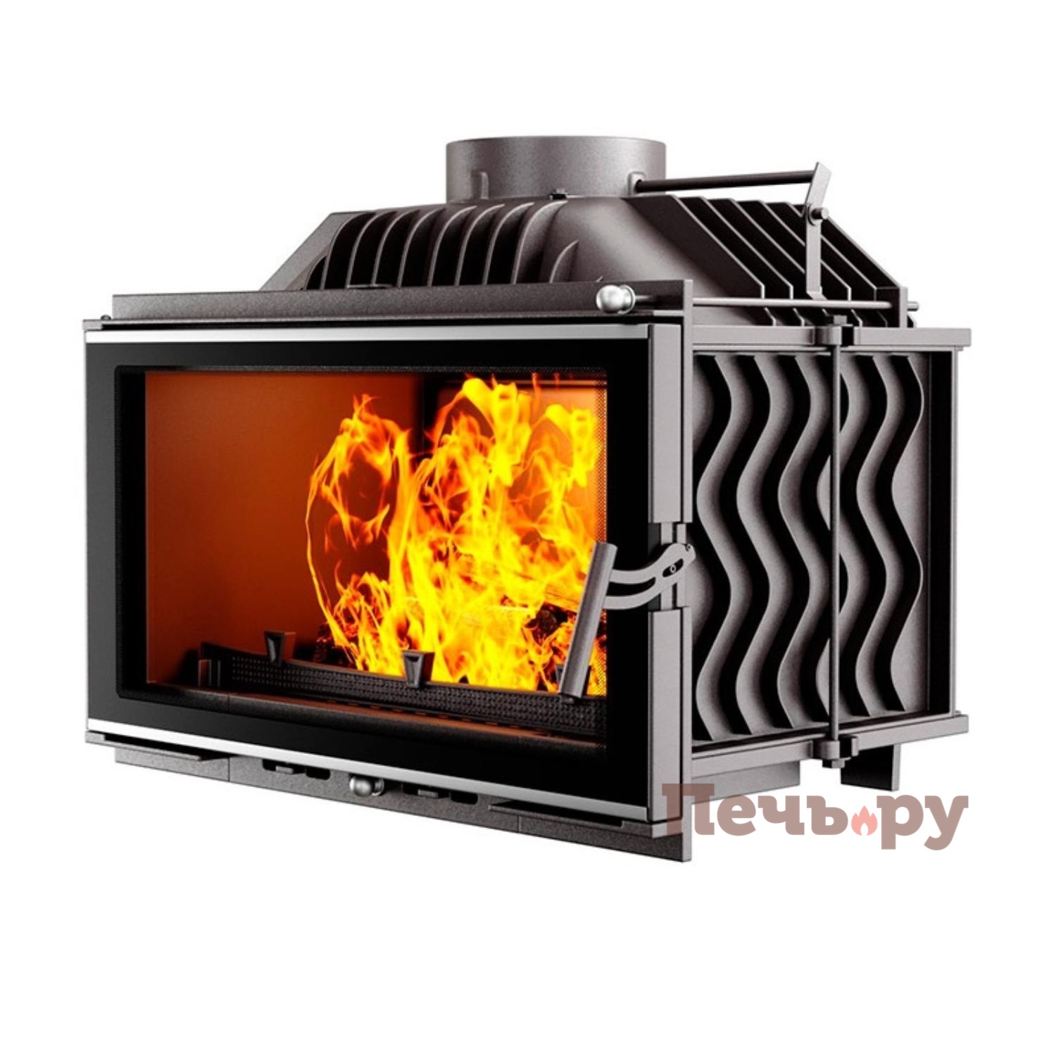 Каминная чугунная топка Kaw-Met W15 12кВт видео