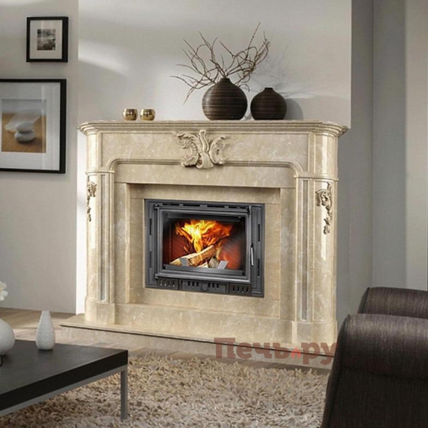 Каминная чугунная топка Kaw-Met W6 13,7 кВт видео