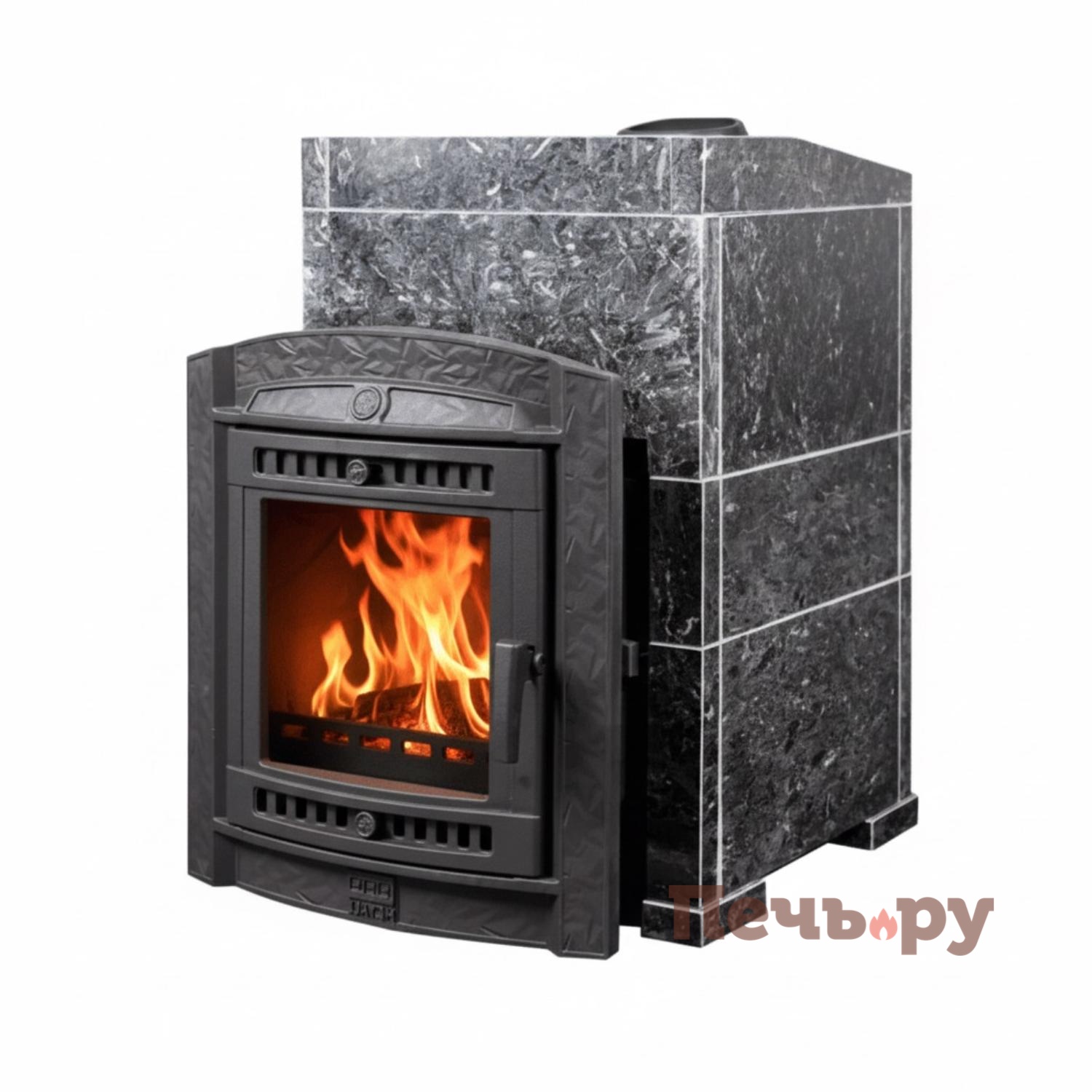 Печь банная Прометалл Атмосфера L в облицовке Пироксенит видео