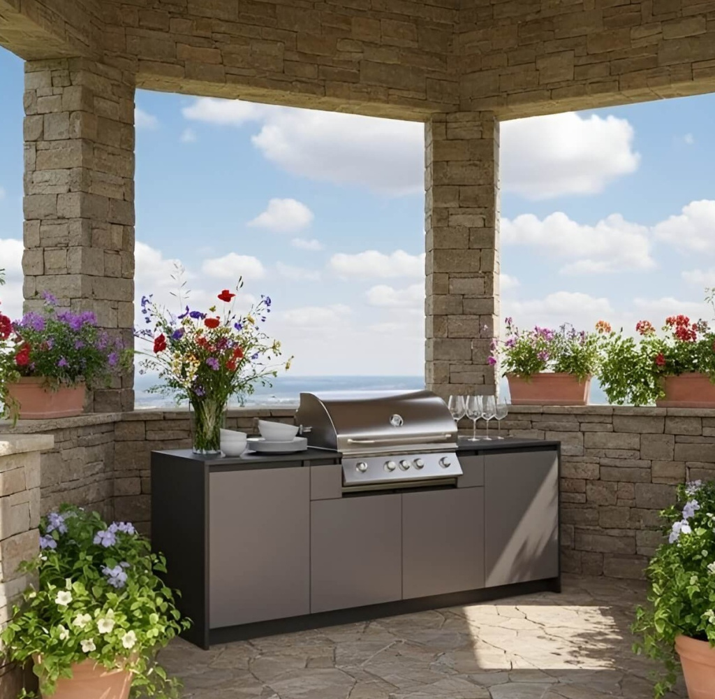 летняя кухня в саду