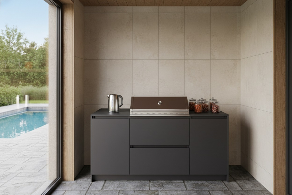 летняя кухня в стиле минимализм