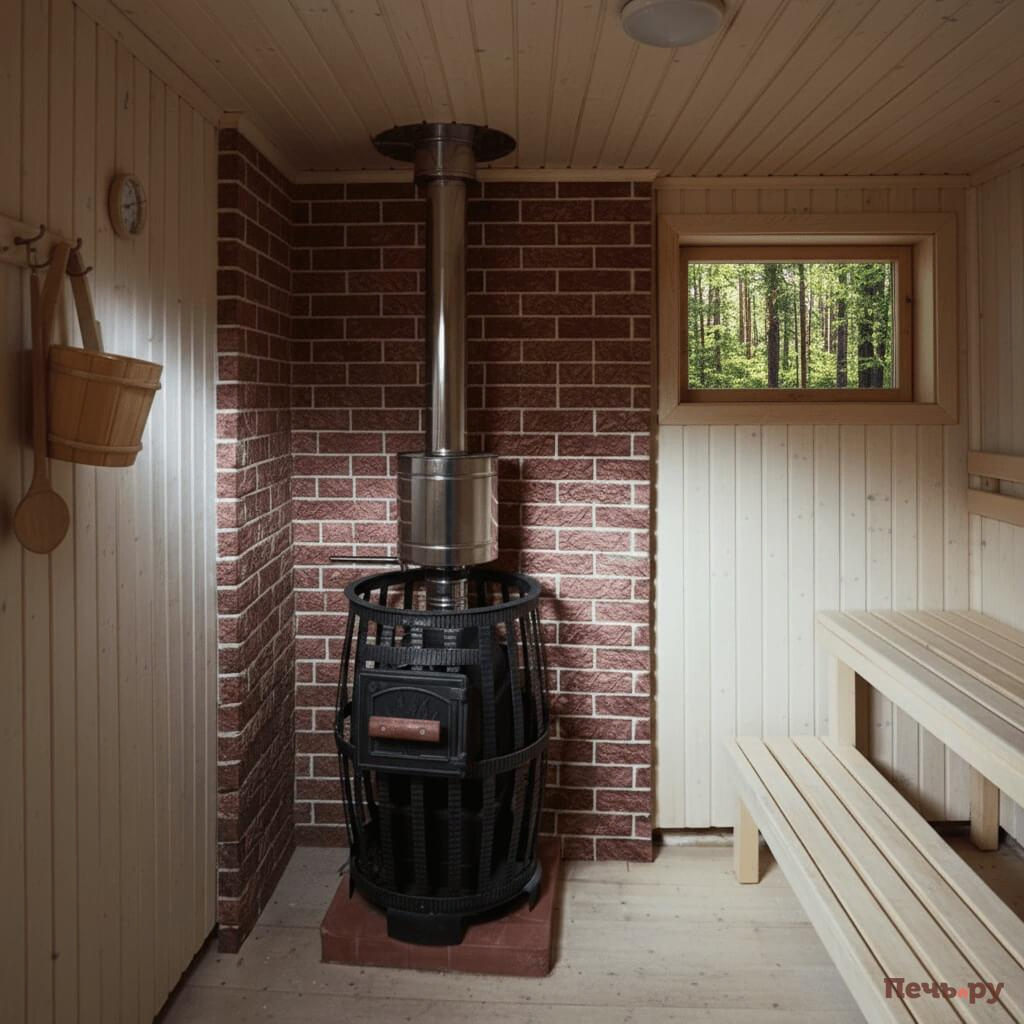 установка печи в бане