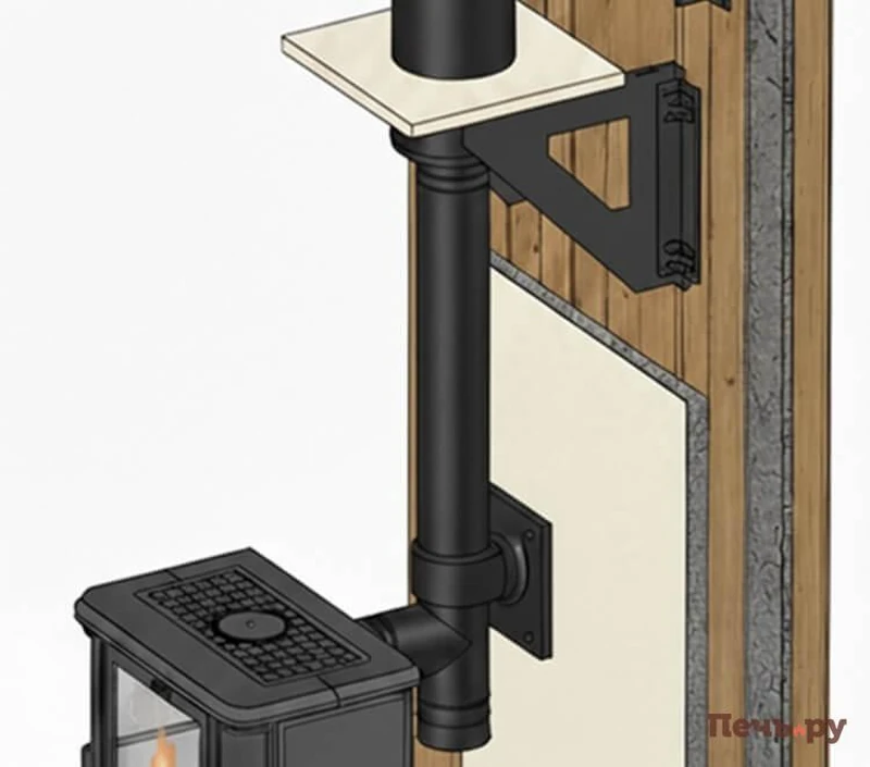 установка дымохода
