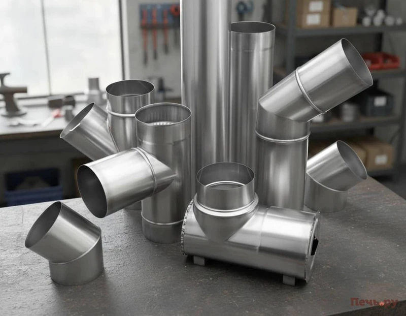 Элементы дымохода из нержавеющей стали