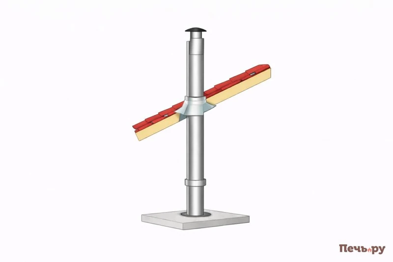 монтаж дымохода из нержавеющей стали