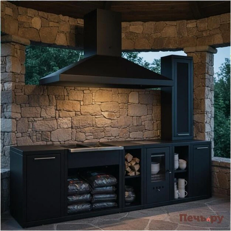 летняя кухня с мангальной зоной