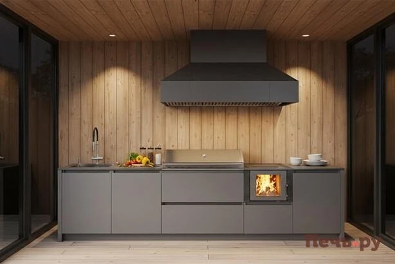 летняя кухня закрытого типа