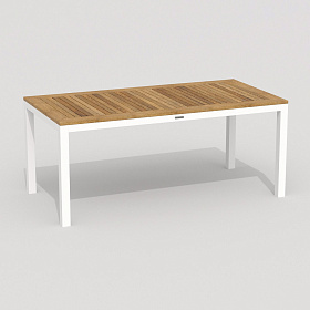 Стол обеденный TELLA  из тика 180x90 белый фото