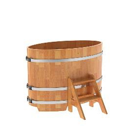 Купель BentWood овальная из сращенных ламелей лиственницы, 0,80Х1,42,  толщина стенок - 2,8 см фото