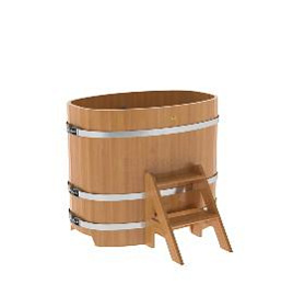 Купель BentWood овальная из лиственницы, 0,76Х1,16,  толщина стенок - 2,8 см фото