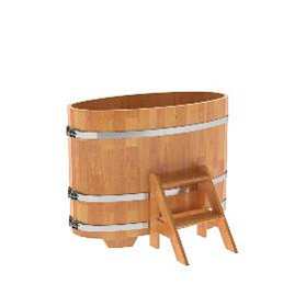 Купель BentWood овальная из сращенных ламелей лиственницы, 0,69Х1,31,  толщина стенок - 2,8 см фото